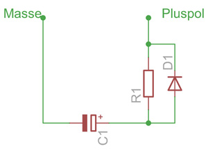 Pufferschaltung für Elektrolyt-Kondensatoren 